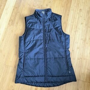 Alo Yoga Puffer Vest Womens Large Black Full Zip Quilted Lightweight Athleisure